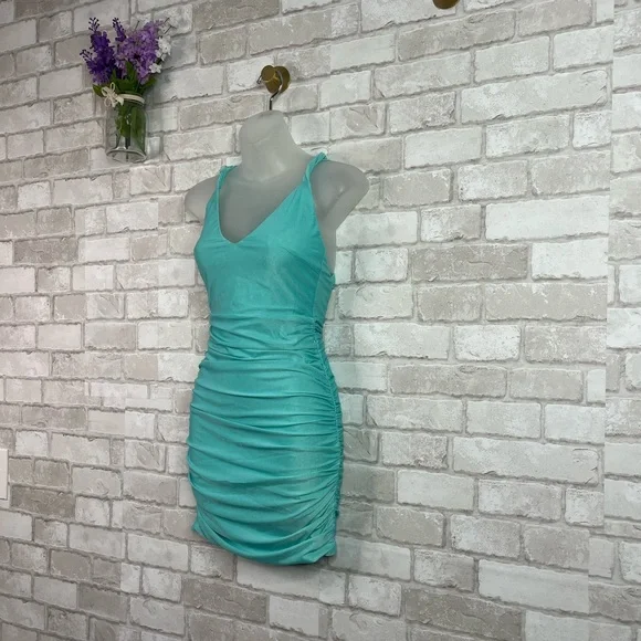 NWT Tiger Mist Ethan Bodycon Dress Teal Blue - Picture 2 of 16
